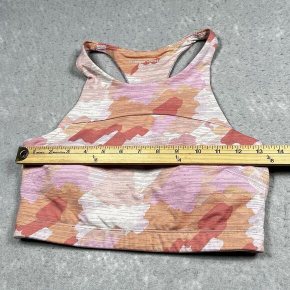 Outdoor Voices Crop Athletic Tank Top Sports Bra Sz Small Printed Camo Pink - Picture 5 of 11
